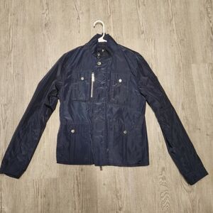 Hamaki-Ho Jacket Rain Utility Jacket Dual Zip Navy Blue Medium